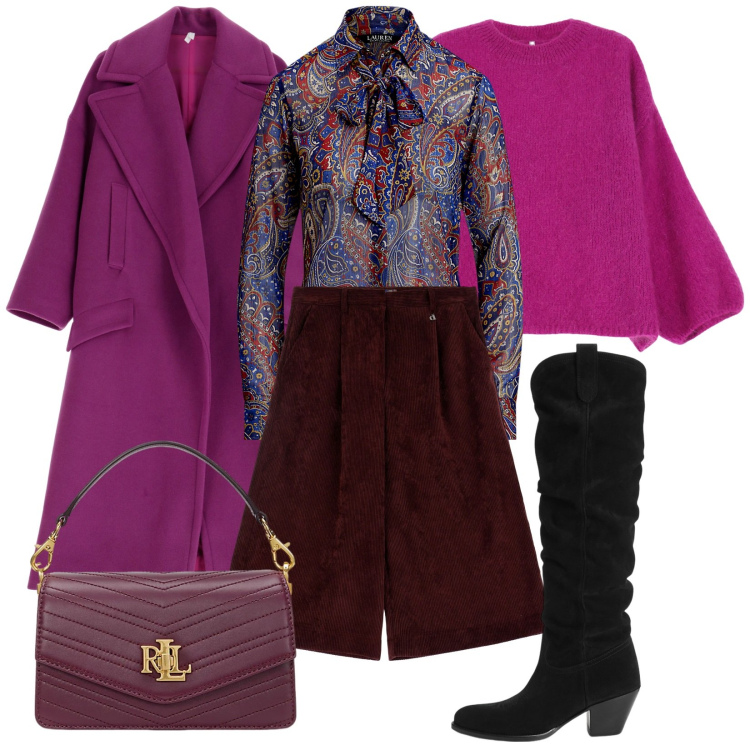 Outfit donna - Cena con i colleghi. Stile Casual chic per Serata fuori. Abbinamento con bermuda, pullovers, cappotti, stivaletti, borse a tracolla, camicie.