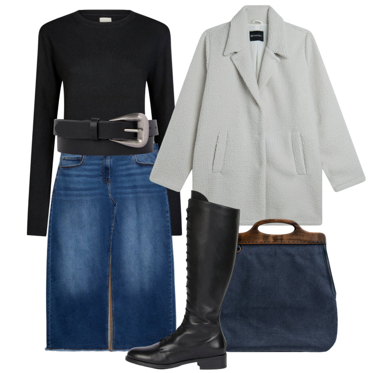 Outfit donna - Il mio dicembre - @star67. Stile Casual chic per Tutti i giorni. Abbinamento con cappotti, cinture, gonne lunghe, stivali, borse a tracolla, maglieria.