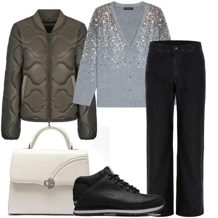 Outfit donna - Lo stile che mi rappresenta. Stile Casual chic per Ufficio. Abbinamento con sneakers, jeans, blazer, borse a mano, cardigans.