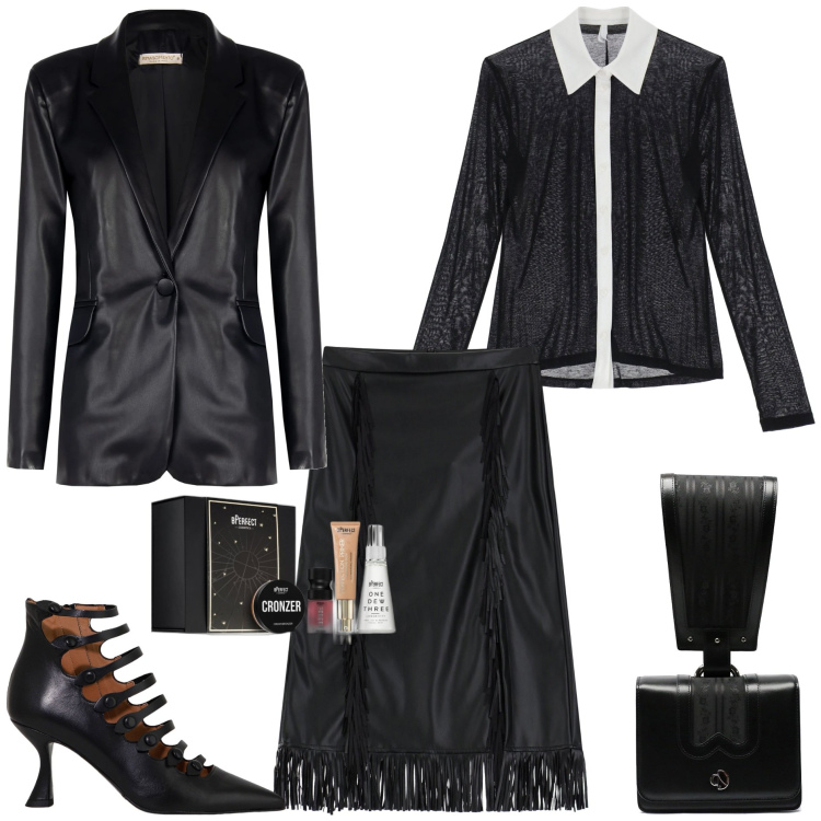 Outfit donna - Il mio dicembre - @star67. Stile Glamour per Serata fuori. Abbinamento con terre, blazer, camicie, gonne longuette, stivaletti, borse a mano.