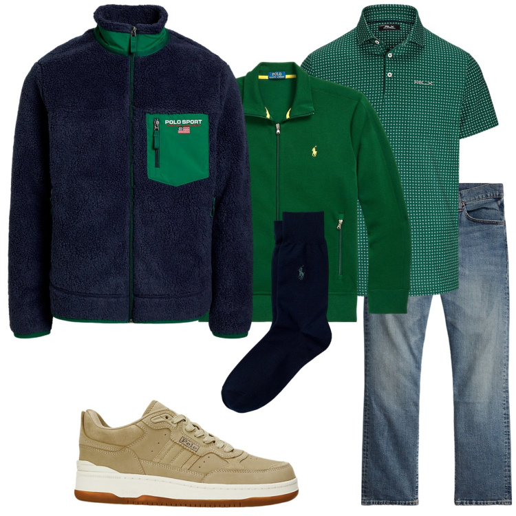 Outfit uomo - Polo Polo Polo. Stile Trendy per Tutti i giorni. Abbinamento con calzini, jeans dritti, giacche sportive, sneakers, maglieria, giacche.