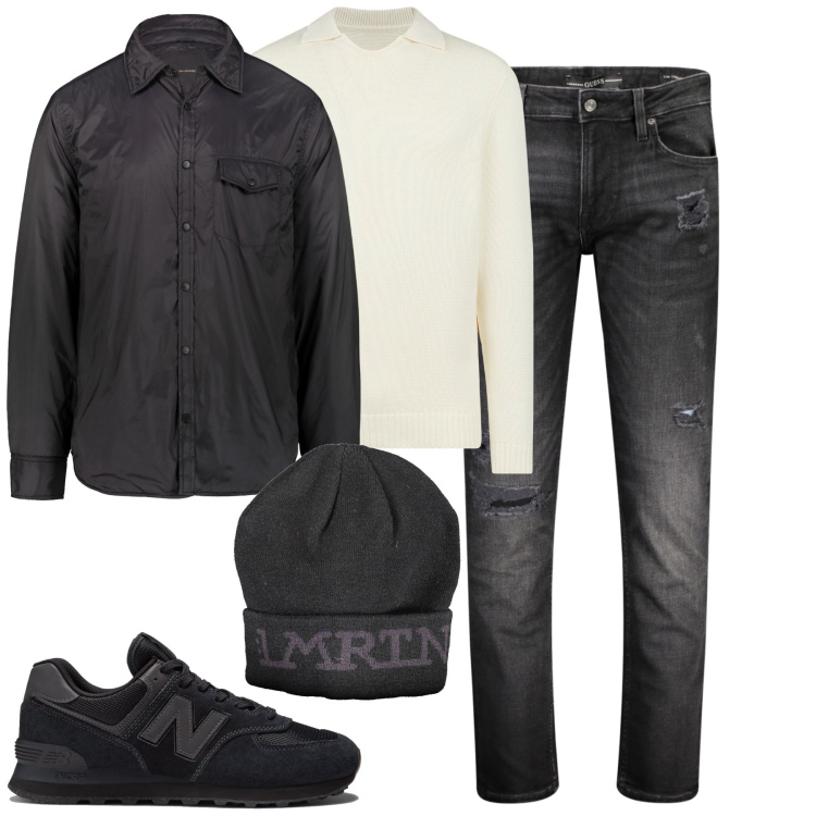 Outfit uomo - Dicembre. Stile Casual per Tutti i giorni. Abbinamento con sneakers, maglieria, giacche, berretti, jeans strappati.