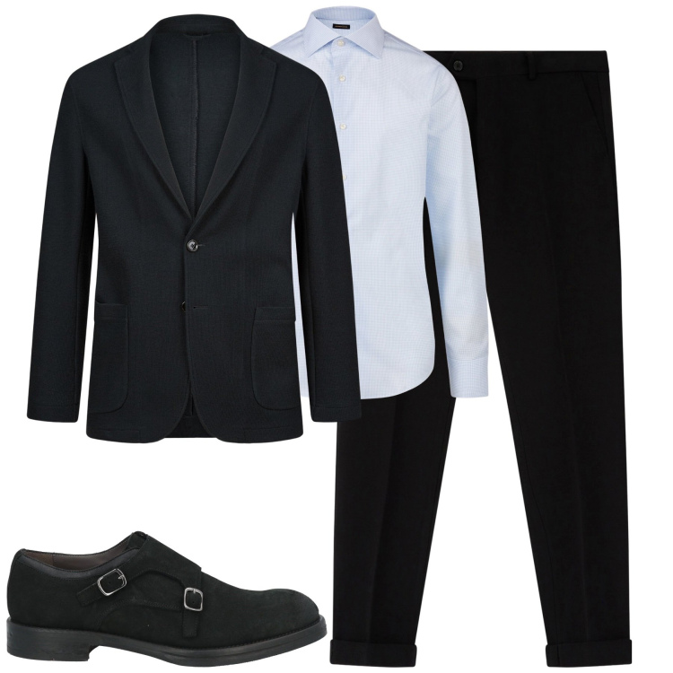 Outfit uomo - In ufficio. Stile Business/Elegante per Ufficio. Abbinamento con scarpe stringate, pantaloni, giacche, camicie.