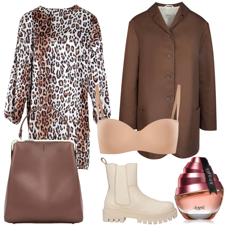 Outfit donna - La pizza degli auguri. Stile Glamour per Serata fuori. Abbinamento con stivaletti chelsea, profumi, reggiseni, vestiti, borse a spalla, trench.
