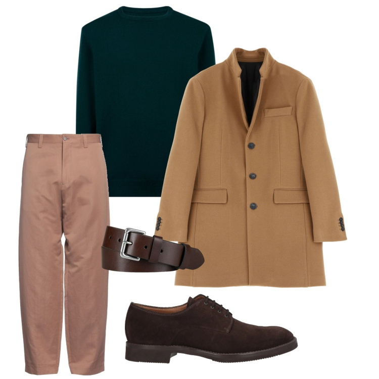 Outfit uomo - I balconi anche per lui. Stile Trendy per Tutti i giorni. Abbinamento con scarpe stringate, pantaloni chino, cappotti, cinture, maglieria.
