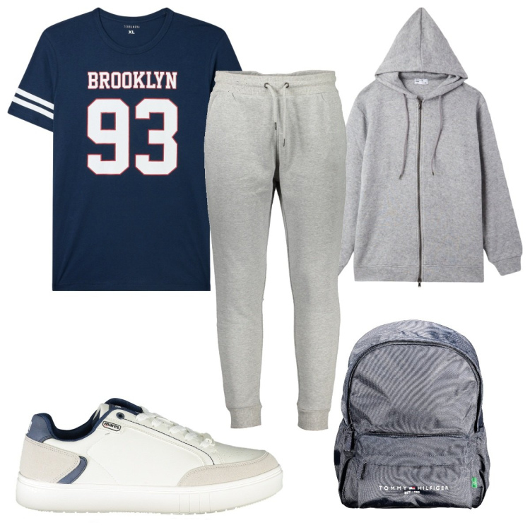 Outfit uomo - Total look #2023439. Stile Trendy per Sport. Abbinamento con t-shirt, felpe, pantaloni, sneakers, borse sportive.