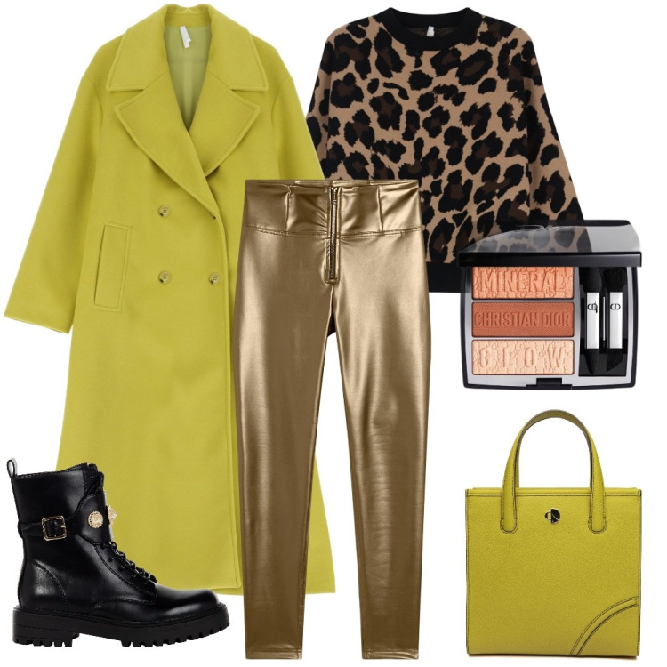 Outfit donna - Valentina. Stile Casual chic per Tutti i giorni. Abbinamento con ombretti, anfibi, cappotti, maglieria, pantaloni skinny, shopping bag.