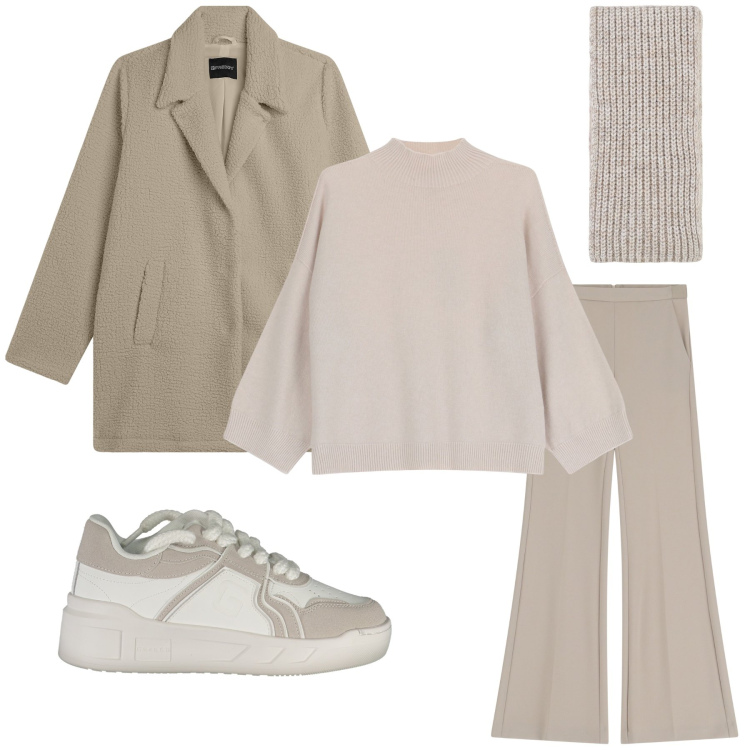 Outfit donna - Il mio dicembre. Stile Basic per Tutti i giorni. Abbinamento con pantaloni, pullovers, cappotti, sciarpe, sneakers.