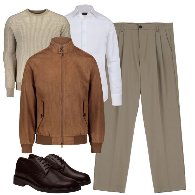 Outfit uomo - Total look #2025589. Stile Urban per Tutti i giorni. Abbinamento con pantaloni, camicie, scarpe stringate, giacche, maglieria.