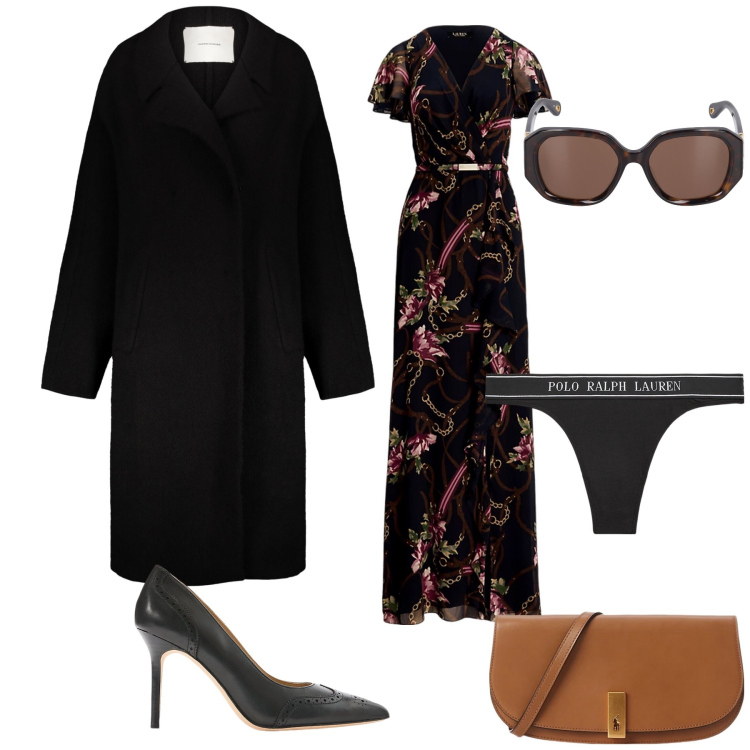 Outfit donna - Total look. Stile Glamour per Serata fuori. Abbinamento con perizomi, clutch, décolleté, vestiti, cappotti, occhiali da sole.