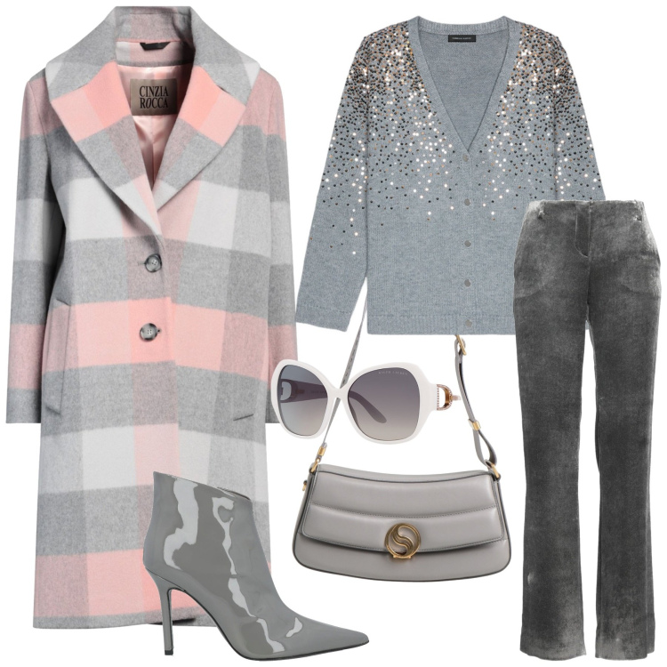 Outfit donna - Total look #2025991. Stile Bon Ton per Serata fuori. Abbinamento con cappotti, pantaloni, stivaletti, borse a spalla, occhiali da sole, cardigans.