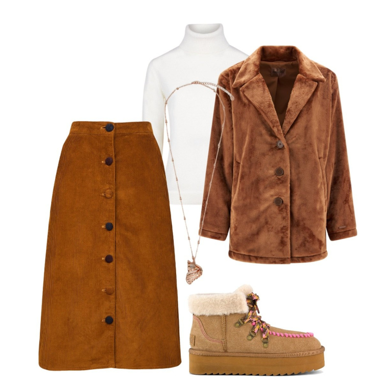 Outfit donna - Natale in famiglia ♡ castagne. Stile Boho per Tutti i giorni. Abbinamento con cappotti, gonne longuette, maglieria, stivaletti, ciondoli.