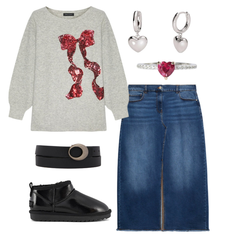 Outfit donna - Dettagli sfiziosi. Stile Trendy per Tutti i giorni. Abbinamento con anelli, orecchini, stivali, cinture, gonne lunghe, maglieria.