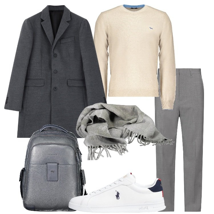 Outfit uomo - Lo stile minimal. Stile Casual per Tutti i giorni. Abbinamento con pantaloni, cappotti, sneakers, pullovers, sciarpe, borse sportive.