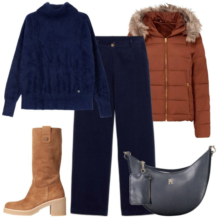 Outfit donna - Sopra la 50. Stile Casual chic per Tutti i giorni. Abbinamento con giacche, pantaloni, stivali, maglieria, borse a spalla.