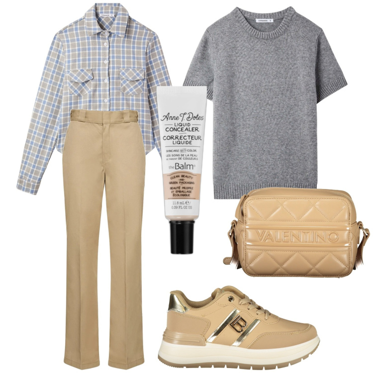 Outfit donna - My style quotidiano. Stile Trendy per Tutti i giorni. Abbinamento con correttori, cardigans, camicie, pantaloni, sneakers, borse a tracolla.