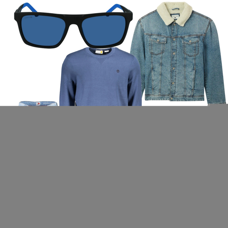 Outfit uomo - Anni 90. Stile Trendy per Tutti i giorni. Abbinamento con sneakers, giacche, occhiali da sole, jeans, maglieria.
