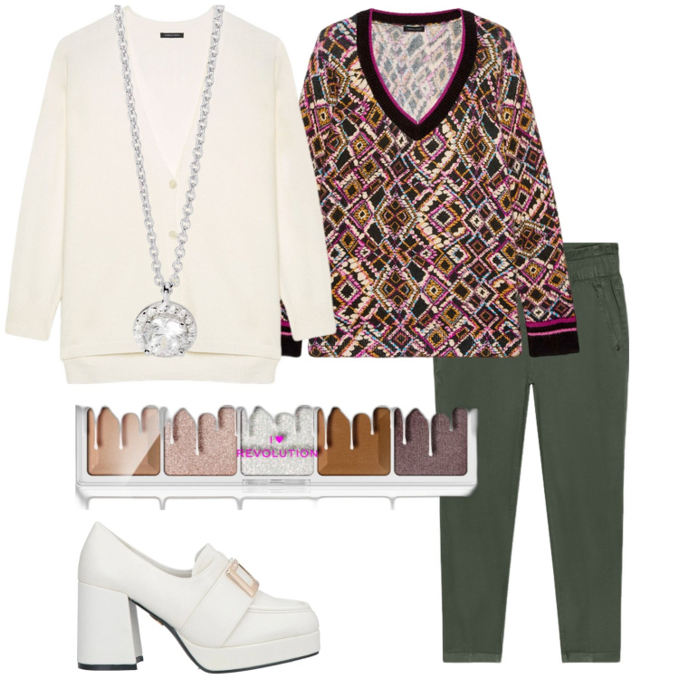 Outfit donna - Mini chocolate. Stile Vintage retrò per Tutti i giorni. Abbinamento con mocassini, ombretti, collane, maglieria, pantaloni, cardigans.