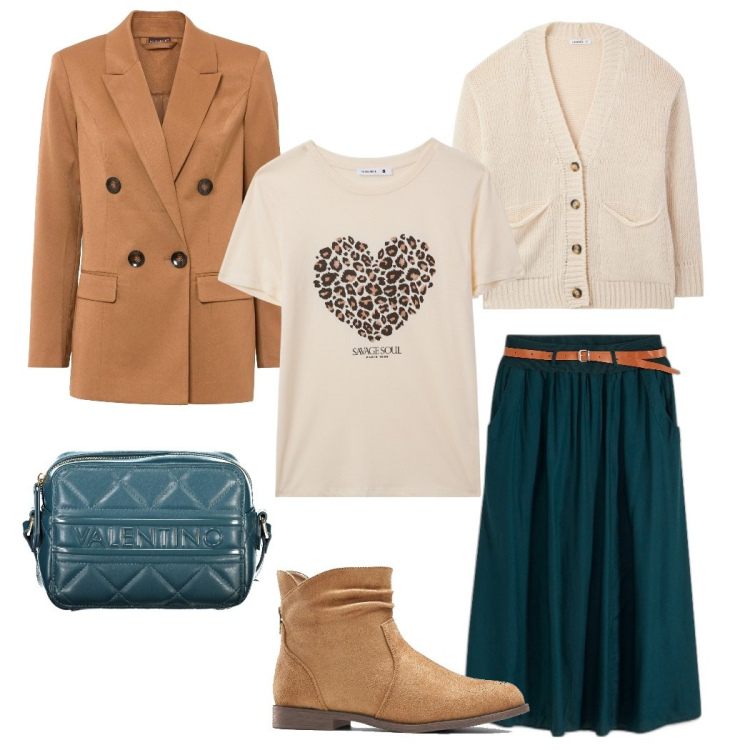 Outfit donna - Alternativa. Stile Vintage retrò per Tutti i giorni. Abbinamento con gonne lunghe, blazer, stivaletti, t-shirt, cardigans, borse a tracolla.