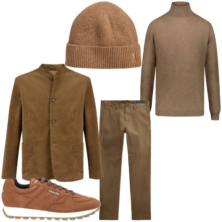 Outfit uomo - Una mostra d´arte. Stile Casual per Tutti i giorni. Abbinamento con sneakers, pantaloni, berretti, maglieria, giacche.