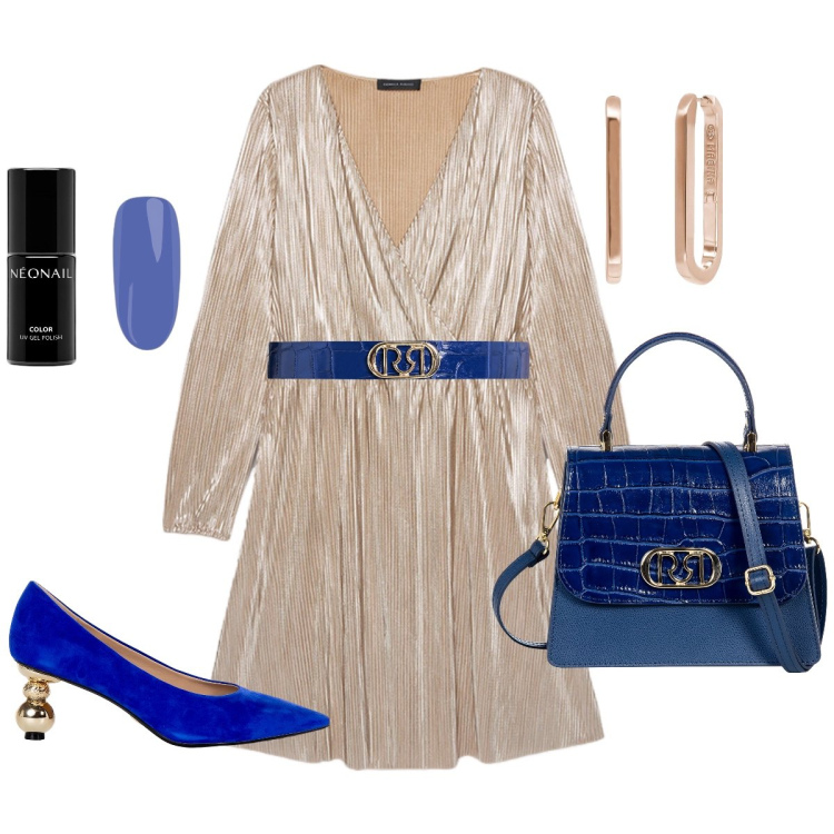 Outfit donna - Oroblu. Stile Glamour per Serata fuori. Abbinamento con smalti, orecchini, borse a mano, décolleté, cinture, vestiti.