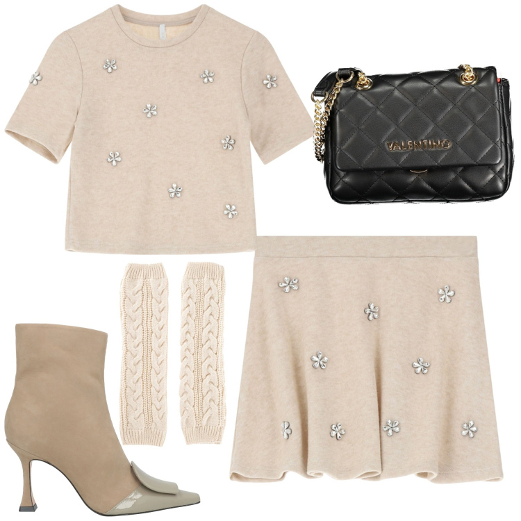 Outfit donna - Urban fashion. Stile Urban per Tutti i giorni. Abbinamento con calzini, stivaletti, minigonne, maglieria, borse a tracolla.
