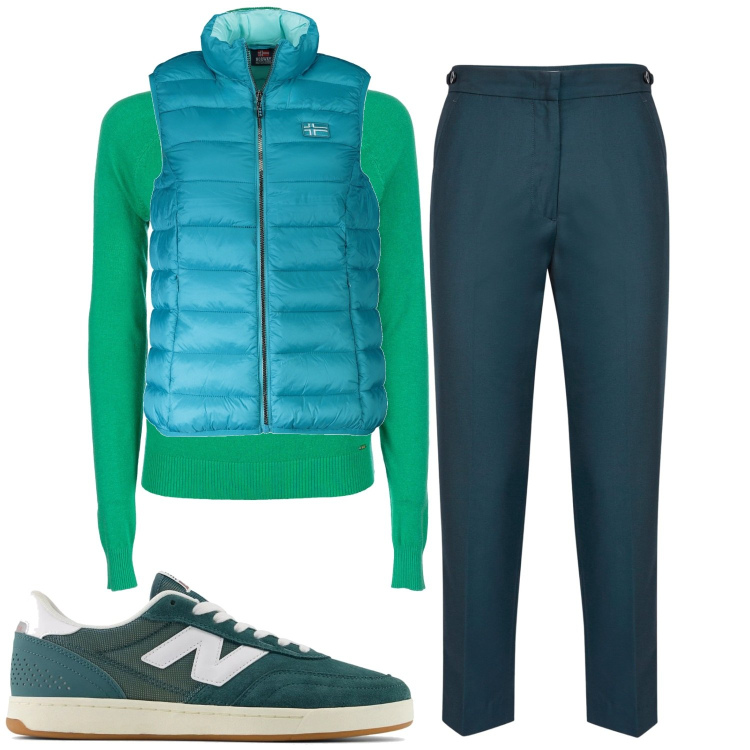 Outfit donna - Total look #2027972. Stile Casual per Tutti i giorni. Abbinamento con sneakers, maglieria, pantaloni, blazer.