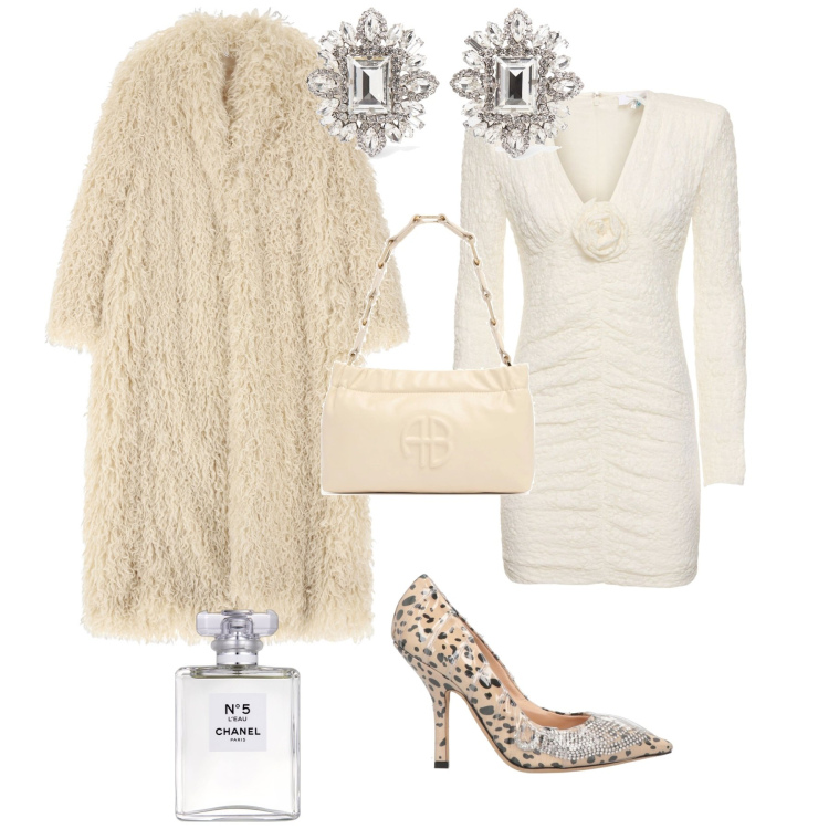 Outfit donna - Bon ton evento serata speciale. Stile Bon Ton per Serata fuori. Abbinamento con décolleté, profumi, cappotti, orecchini, borse a spalla, vestiti.