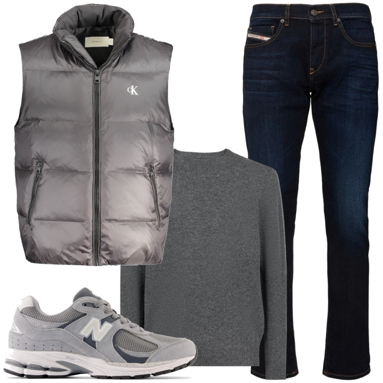 Outfit uomo - City. Stile Urban per Tutti i giorni. Abbinamento con sneakers, maglieria, giacche, jeans slim fit.