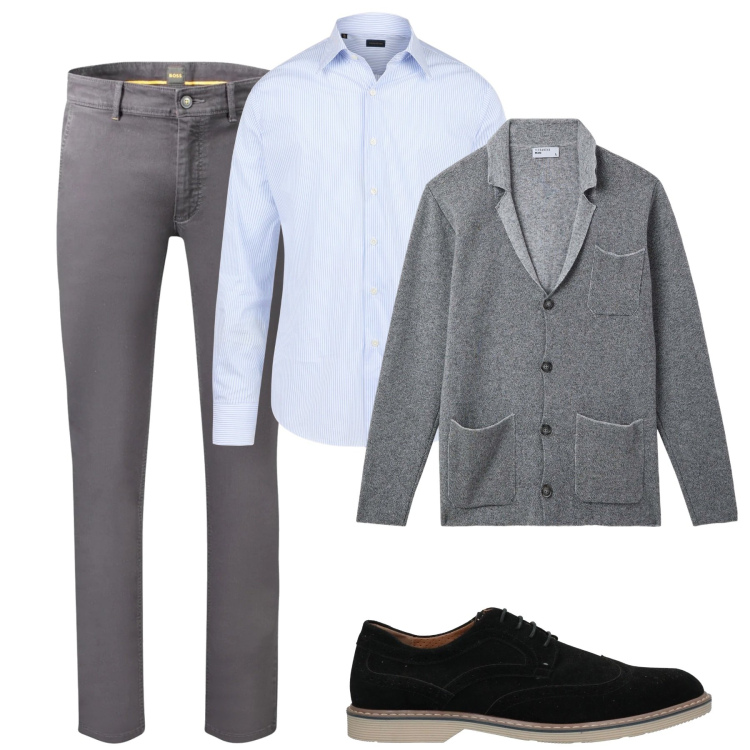 Outfit uomo - Total look #2028124. Stile Urban per Tutti i giorni. Abbinamento con scarpe stringate, giacche, camicie, pantaloni.