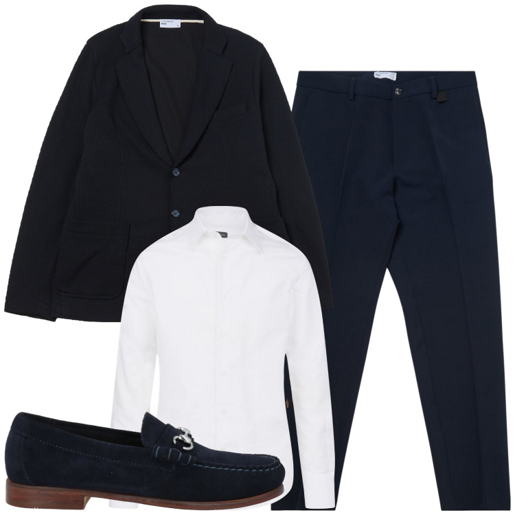 Outfit uomo - City. Stile Business/Elegante per Tutti i giorni. Abbinamento con scarpe stringate, pantaloni chino, giacche, camicie.