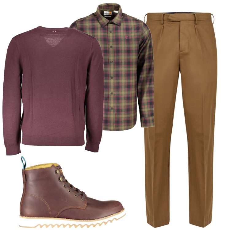Outfit uomo - Total look #2028135. Stile Urban per Tutti i giorni. Abbinamento con pantaloni, stivali, camicie, maglieria.
