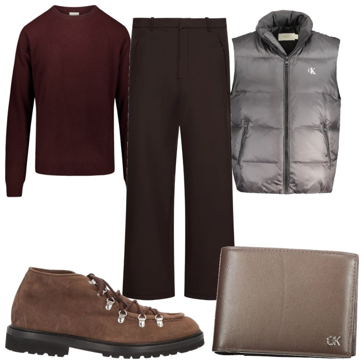 Outfit uomo - Total look #2028353. Stile Casual per Tutti i giorni. Abbinamento con stivali e stivaletti, maglieria, giacche, portafogli, pantaloni.