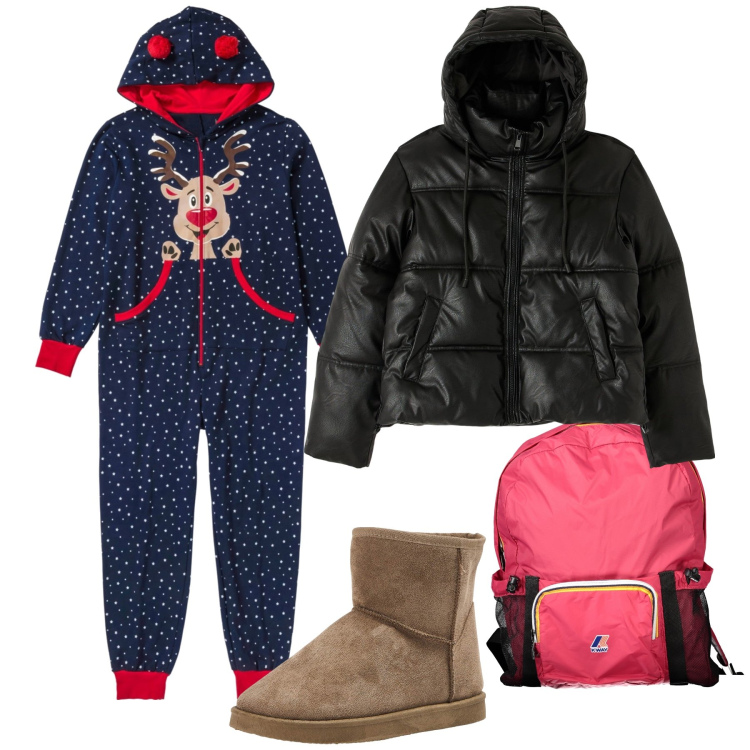 Outfit donna - Sulla neve. Stile Casual chic per Tutti i giorni. Abbinamento con tute, stivaletti, piumini, zaini.