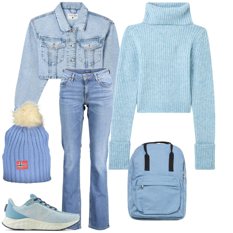 Outfit donna - W il mare in ogni stagione. Stile Casual per Mare. Abbinamento con blazer, zaini, maglieria, sneakers, jeans, berretti.