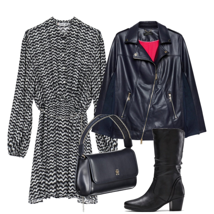 Outfit donna - City. Stile Bon Ton per Ufficio. Abbinamento con stivali, vestiti chemisier, giacche, borse a spalla.