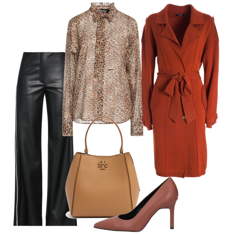 Outfit donna - City. Stile Chic per Tutti i giorni. Abbinamento con camicie, pantaloni, décolleté, cardigans, borse a mano.