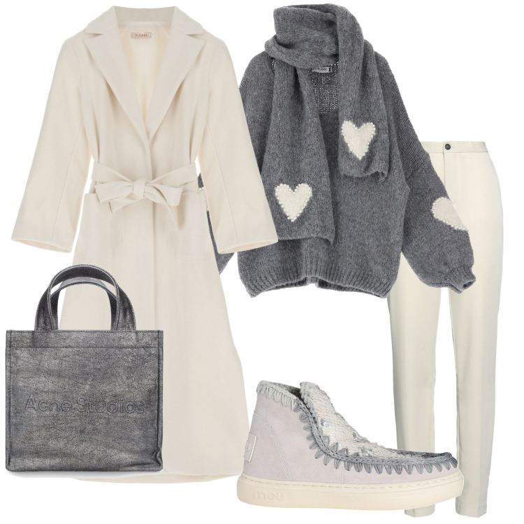 Outfit donna - Total look #2028730. Stile Sporty chic per Tutti i giorni. Abbinamento con stivaletti, pantaloni, maglieria, cappotti, shopping bag.