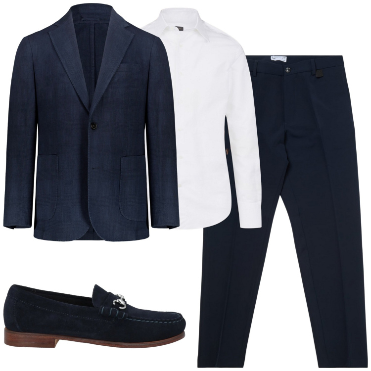 Outfit uomo - Total look #2028876. Stile Business/Elegante per Tutti i giorni. Abbinamento con scarpe stringate, pantaloni chino, giacche, camicie.