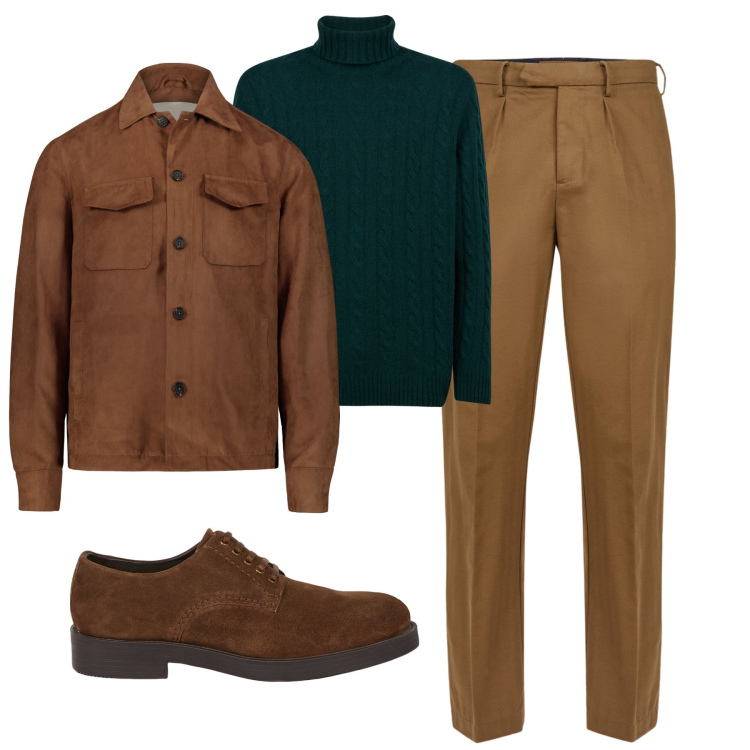 Outfit uomo - City. Stile Urban per Tutti i giorni. Abbinamento con pantaloni, giacche, maglieria, scarpe stringate.
