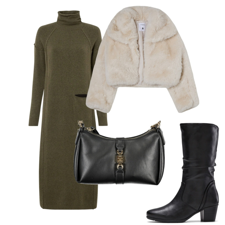Outfit donna - City. Stile Bon Ton per Tutti i giorni. Abbinamento con vestiti, stivali, blazer, borse a tracolla.