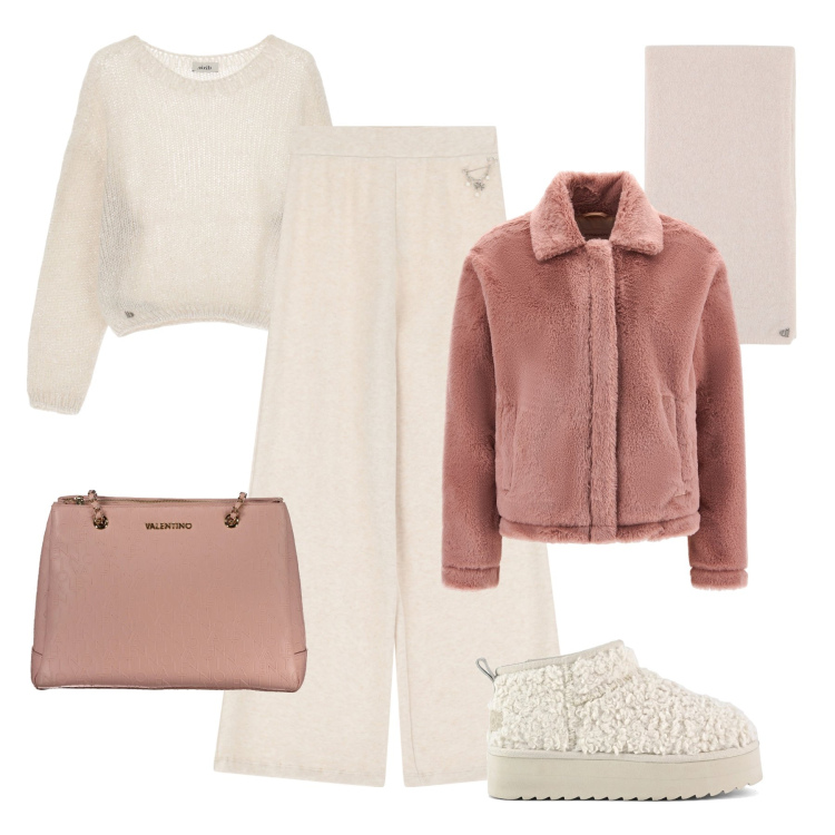 Outfit donna - Furry sportiva con classe. Stile Sporty chic per Tutti i giorni. Abbinamento con maglieria, pantaloni, stole, cappotti, stivaletti, borse a spalla.