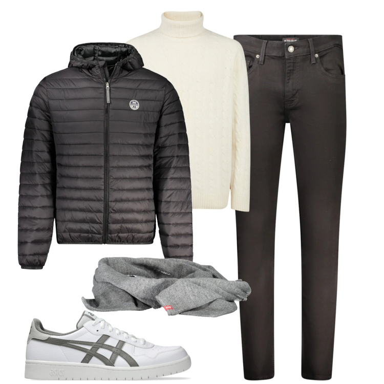 Outfit uomo - Casual curato. Stile Casual per Tutti i giorni. Abbinamento con sneakers, maglieria, giacche, jeans skinny, sciarpe.