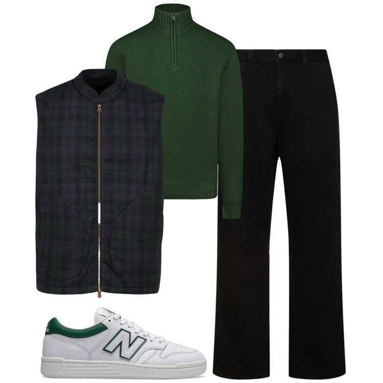 Outfit uomo - Gennaio. Stile Casual per Tutti i giorni. Abbinamento con sneakers, piumini, maglieria, jeans.
