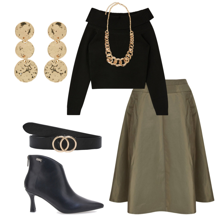 Outfit donna - Wrap dress. Stile Chic per Serata fuori. Abbinamento con maglieria, cinture, collane, stivaletti, gonne, orecchini.