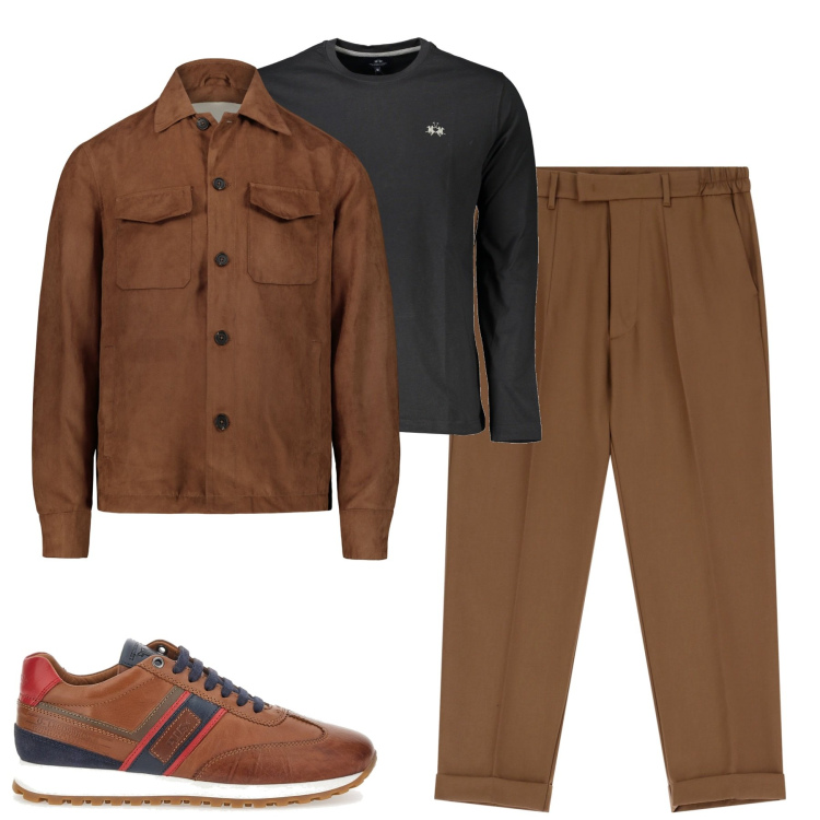 Outfit uomo - Total look #2030278. Stile Urban per Tutti i giorni. Abbinamento con pantaloni, giacche, scarpe stringate, t-shirt.