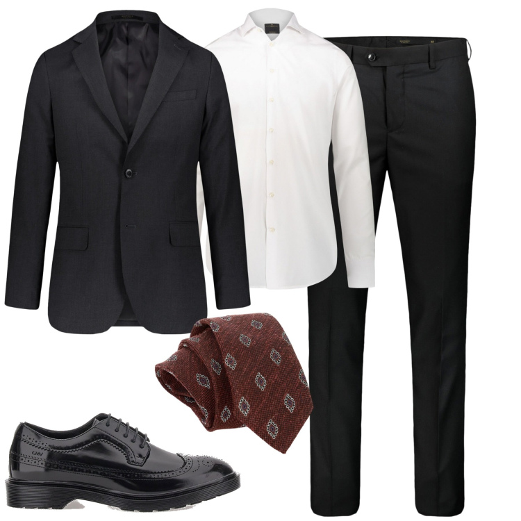 Outfit uomo - Impeccabile. Stile Business/Elegante per Tutti i giorni. Abbinamento con cravatte, camicie, scarpe stringate, giacche, pantaloni.