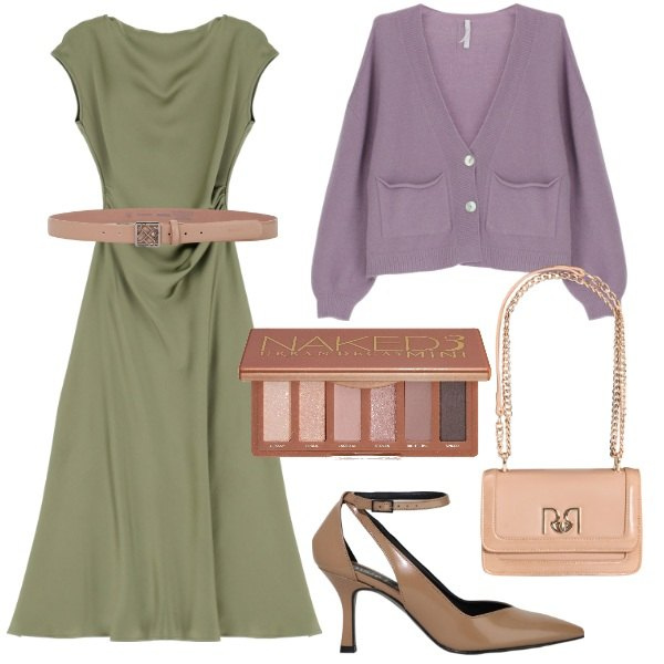 Outfit donna - Abbraccia le tue curve con il wrap dress. Stile Bon Ton per Ufficio. Abbinamento con ombretti, borse a tracolla, vestiti midi/longuette, cinture, cardigans, décolleté.