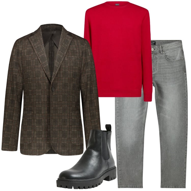 Outfit uomo - Cavalli. Stile Casual per Tutti i giorni. Abbinamento con jeans, stivali e stivaletti, giacche, maglieria.