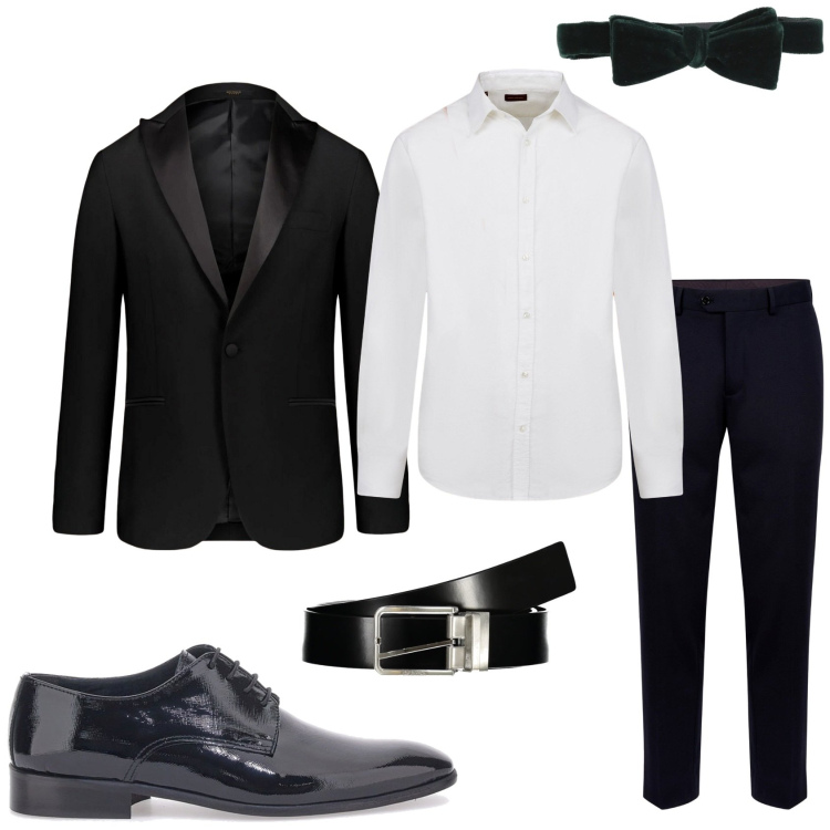 Outfit uomo - Elegante con colore. Stile Business/Elegante per Serata speciale. Abbinamento con cravatte, pantaloni, abiti, scarpe stringate, camicie, cinture.
